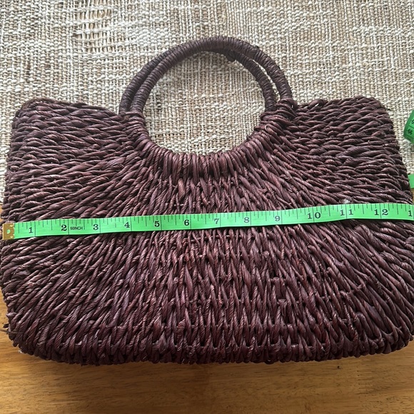 Vintage Dark Brown Wicker Purse - Picture 4 of 5